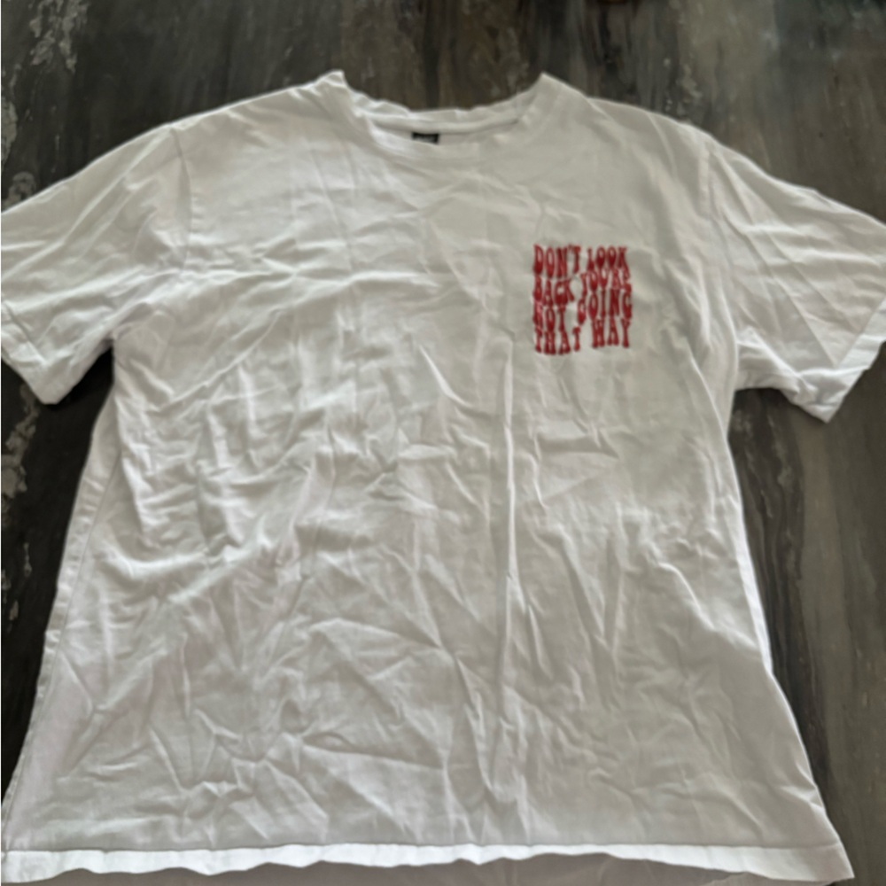 ROMWE White Tee with Red Text